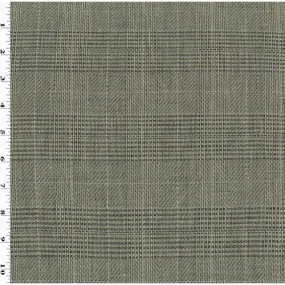 1 1/2 YD PC-Taupe/Multi Linen Blend Glen Plaid Suiting Fabric