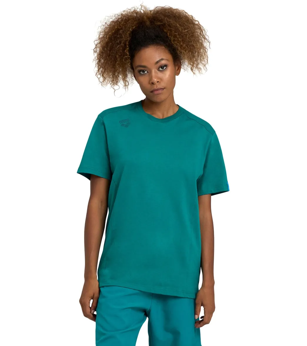 Arena Unisex Team Panel Short Sleeve T-Shirt Green Lake