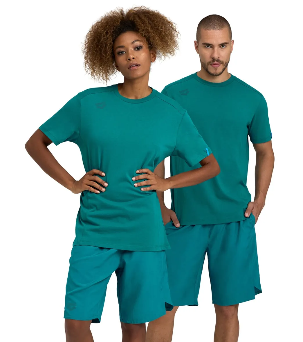 Arena Unisex Team Panel Short Sleeve T-Shirt Green Lake