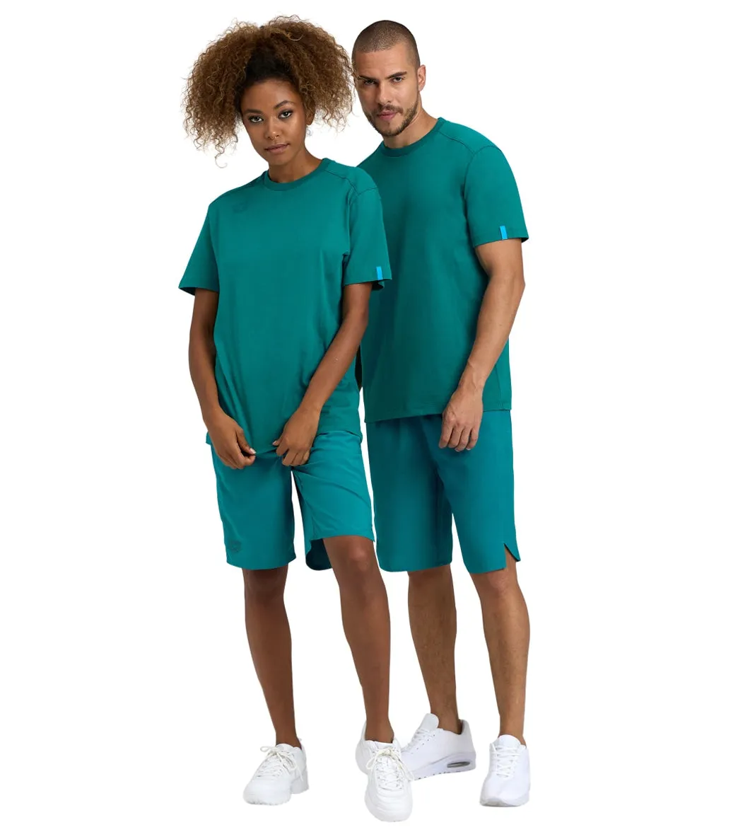 Arena Unisex Team Panel Short Sleeve T-Shirt Green Lake