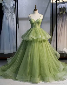 Ball Gown, Green Prom Dresses Vintage Prom Dress LP1237