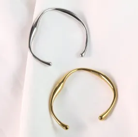 Blake | Stainless Steel 18K Gold Plated or Silver Asymmetrical Cuff Bangle