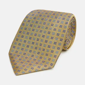 Blue and Gold Multi Dot Silk Tie