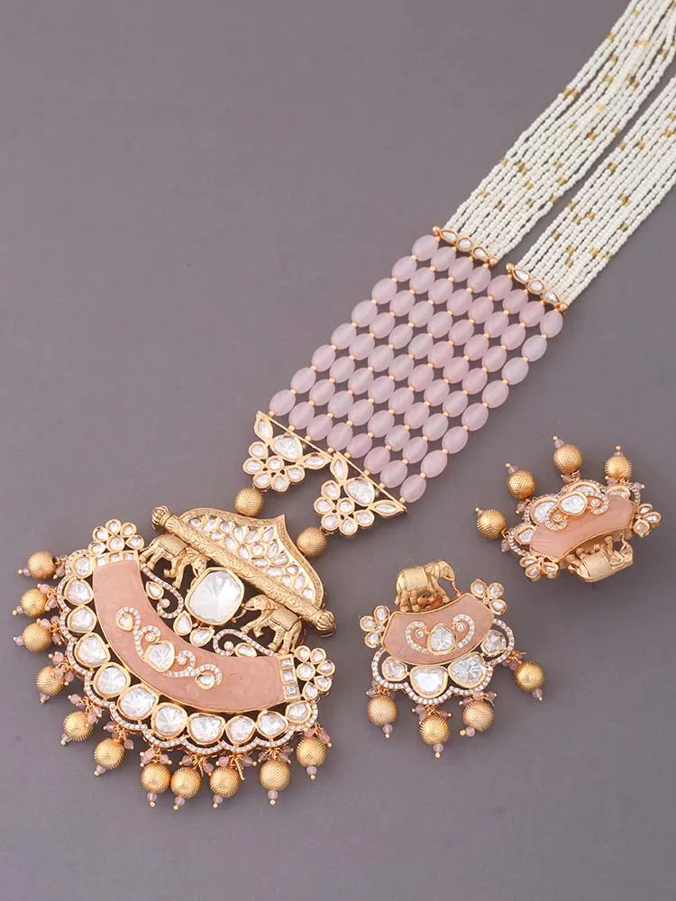 Blush Shrizal Kundan Jewellery Set