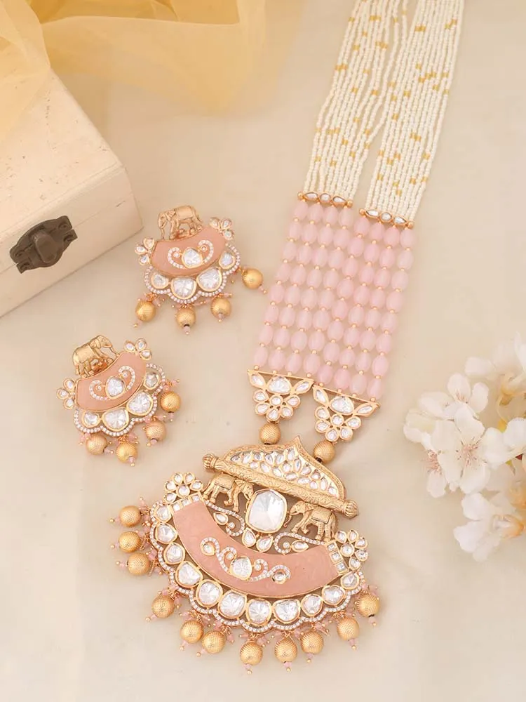 Blush Shrizal Kundan Jewellery Set