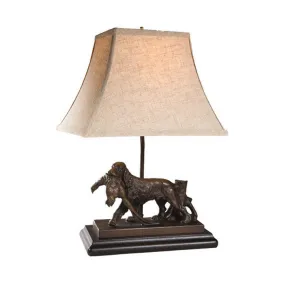 Brittany Dog with Pheasant Lamp