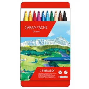 Caran d'Ache Fibralo Fibre Tip Pen Tin of 10