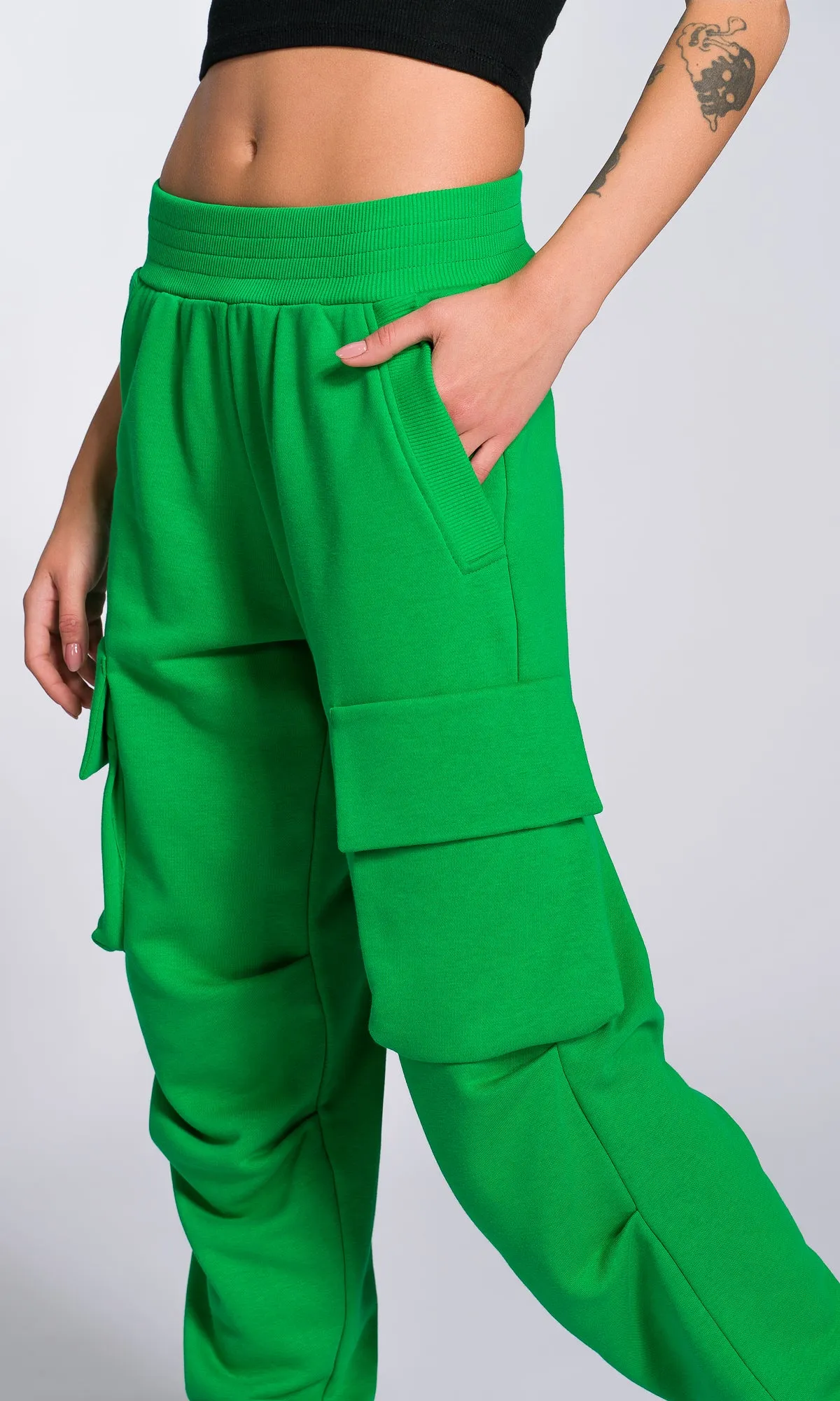 Cuffed Joggers with Gathered Seams