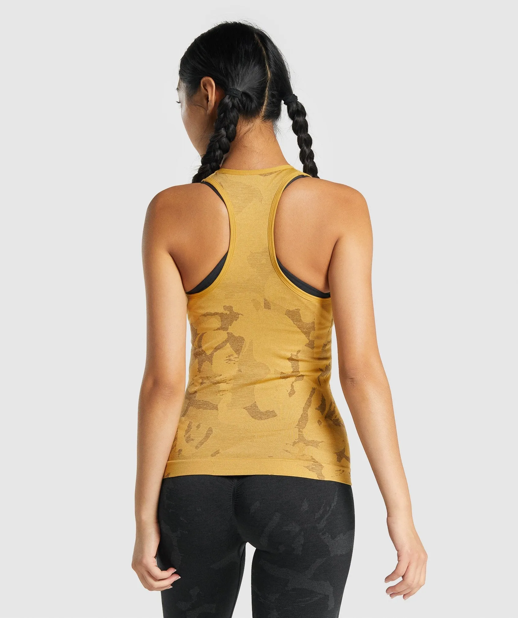 Gymshark Adapt Camo Seamless Tank - Savanna | Yellow