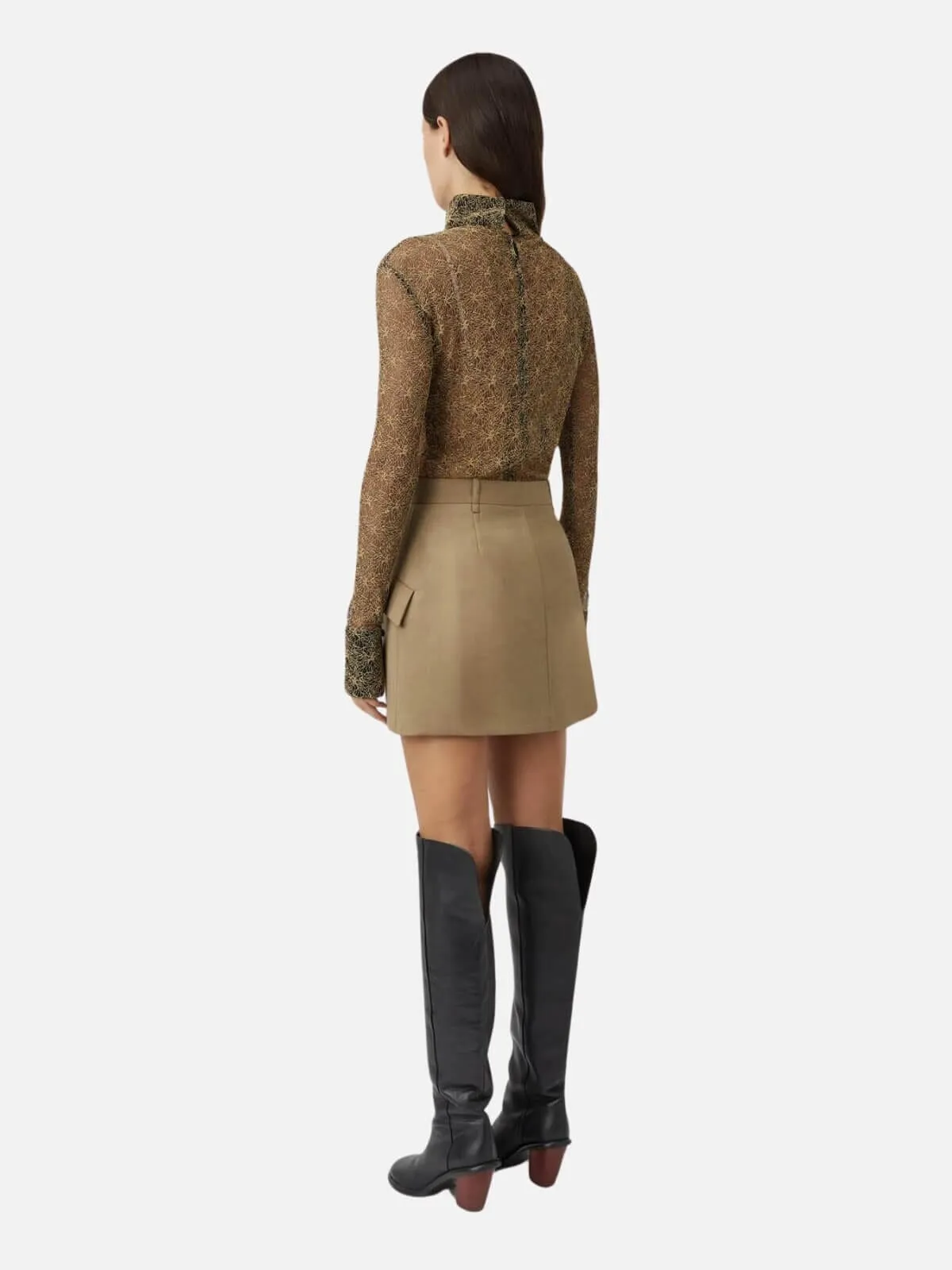 Madero Peplum Mini Skirt -Khaki