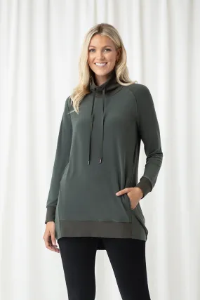 Motion Raglan Ruched Hem Tunic | Melange Olive