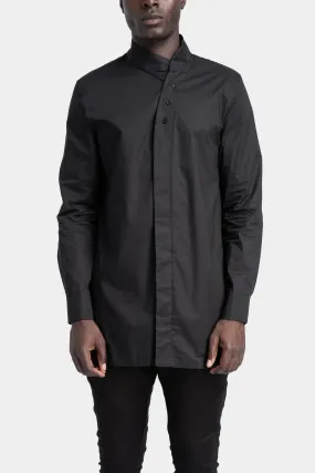 Overlap collar shirt, Black