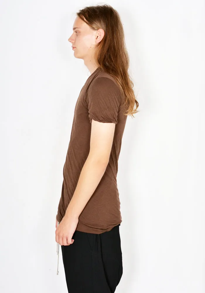 RICK OWENS MEN RU02C7256 UC DOUBLE  LAYERED T-SHIRT BROWN