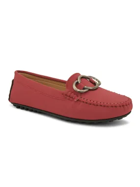 Women Solid Loafers With Metal Detailing