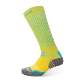 Women's Ride Soft Cycling Green And Yellow knee high socks 2-packs